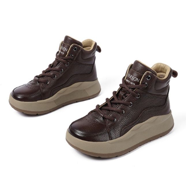 【アーバン・ラグジュアリー】ハイカット 厚底スニーカー ブラック | シボ革 異素材コンビ 曲線ソール モード