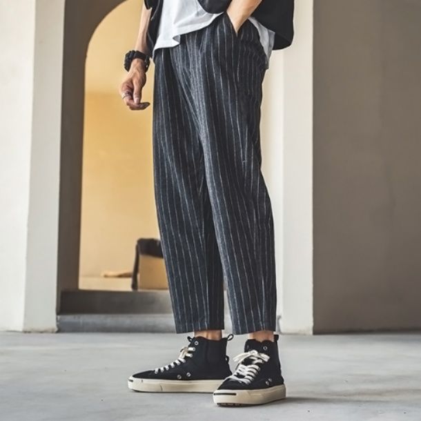 【アーバン・ハイブリッド】サイドゴア ハイカットスニーカー ブラック | キャンバス＆エラスティック コンビネーション 厚底・モード