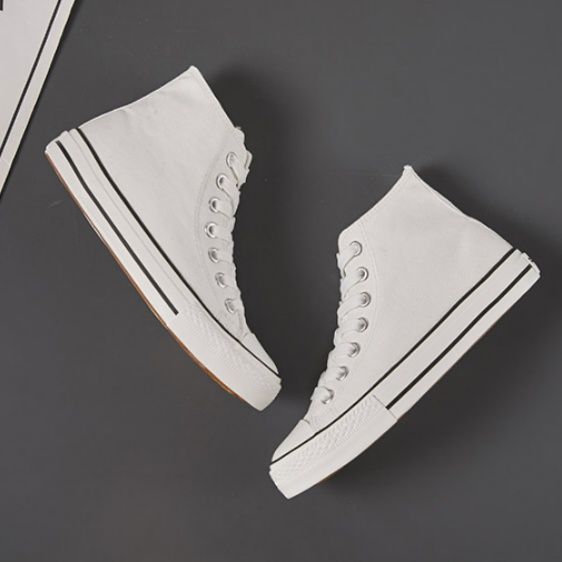 【アーバン・ヴィンテージ】ハイカット・キャンバススニーカー バーガンディ | サークルワッペンデザイン オフホワイトソール レトロ・ストリート