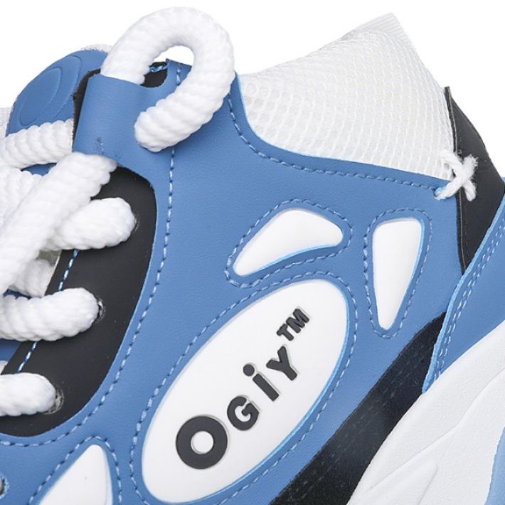 【ニュアンス・モード】ボリューム・ミッドスニーカー オフホワイト×ライトグレー | テクニカル・レイヤードパネル 極太ロープシューレース チャンキーソール