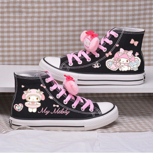 ハイカットスニーカー かわいいキャラクター柄ハイカット