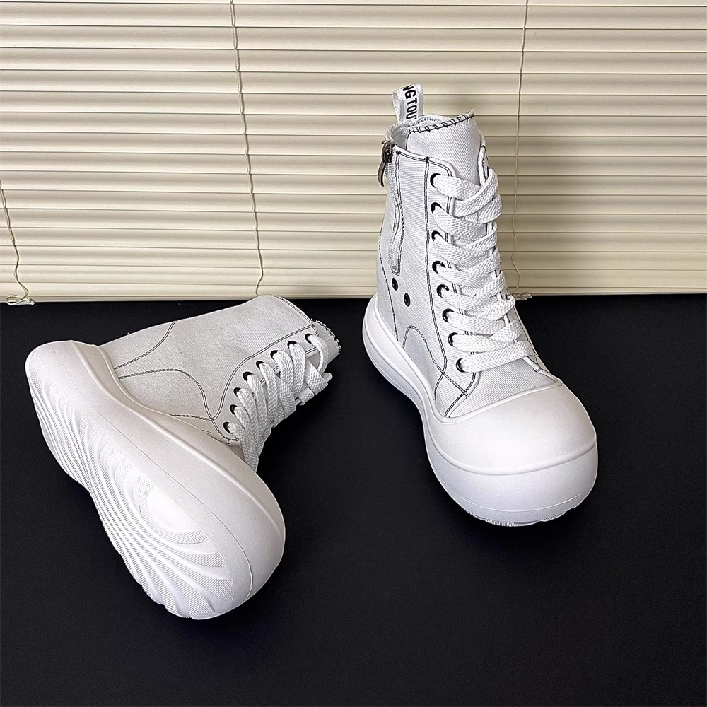 ハイカットスニーカー 厚底サイドジップハイカットスニーカー