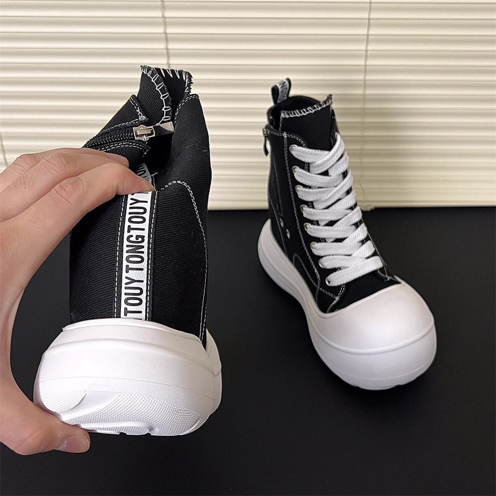 ハイカットスニーカー 厚底サイドジップハイカットスニーカー