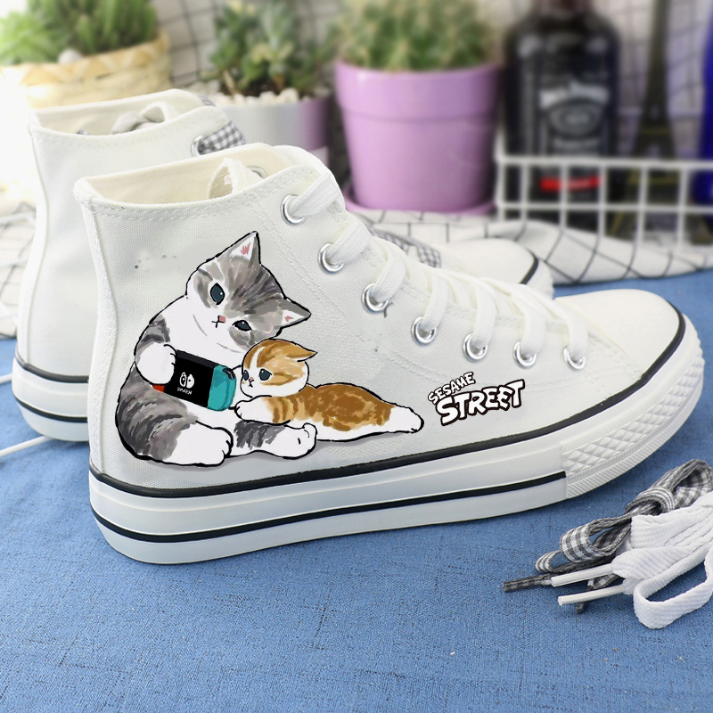ハイカットスニーカー ねこちゃんデザインハイカット