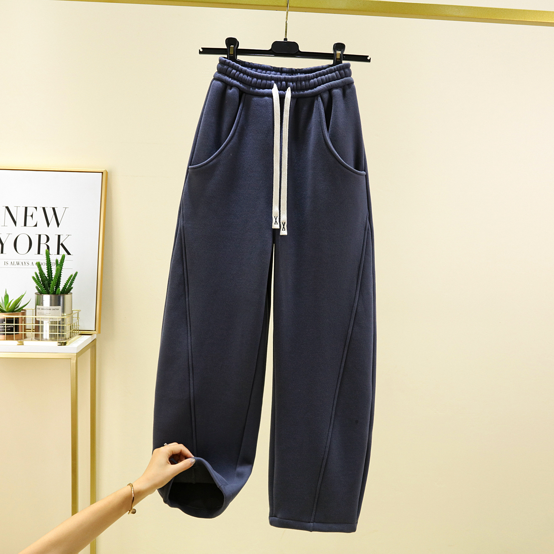 ハイウエスト パンツ シンプル美脚スラックスパンツ