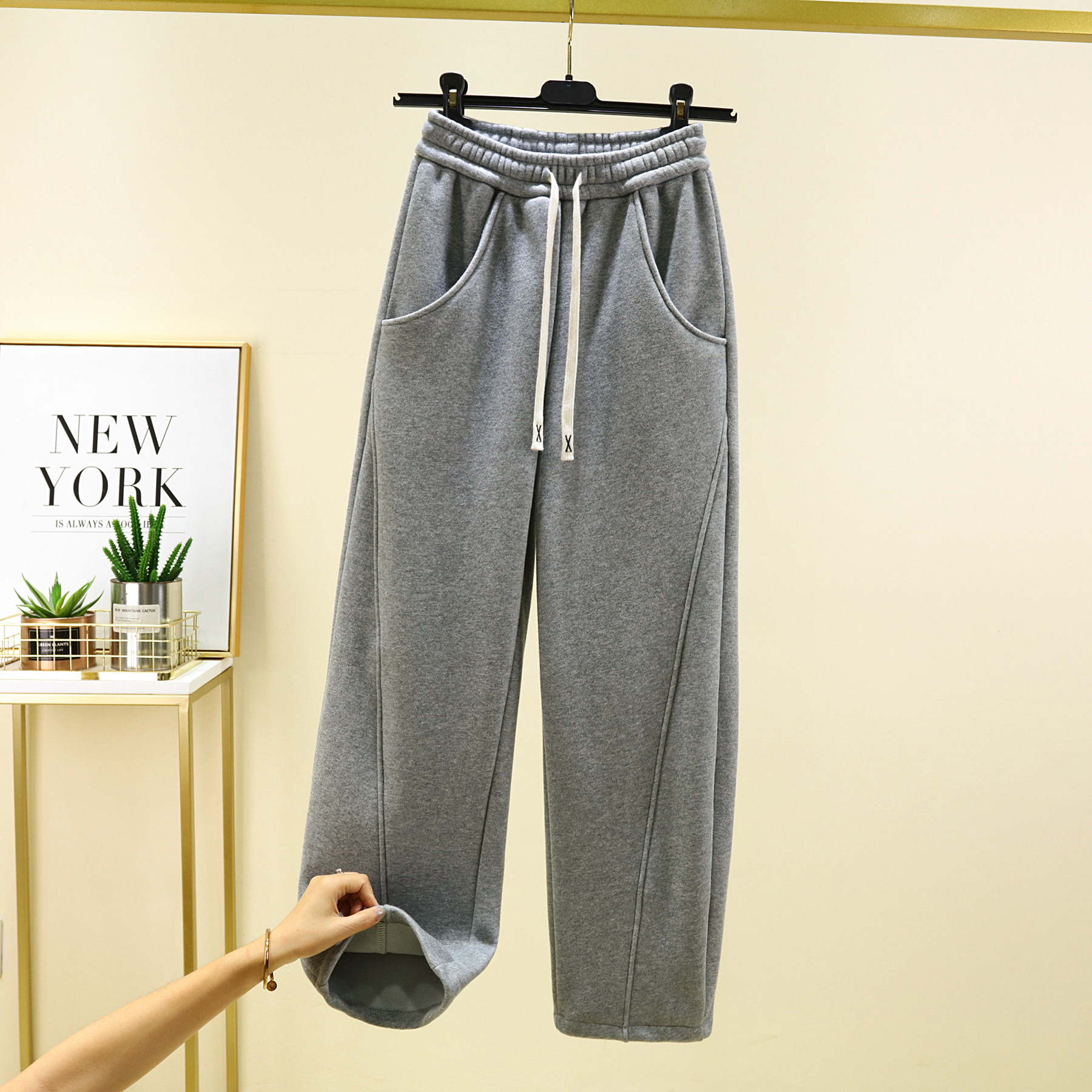 ハイウエスト パンツ シンプル美脚スラックスパンツ