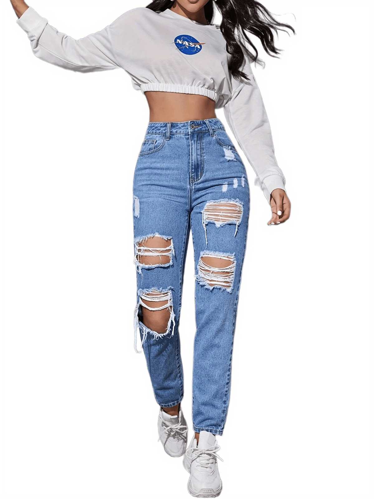 トレンド感と抜け感が絶妙！ハイ ウエストダメージデニム 5選