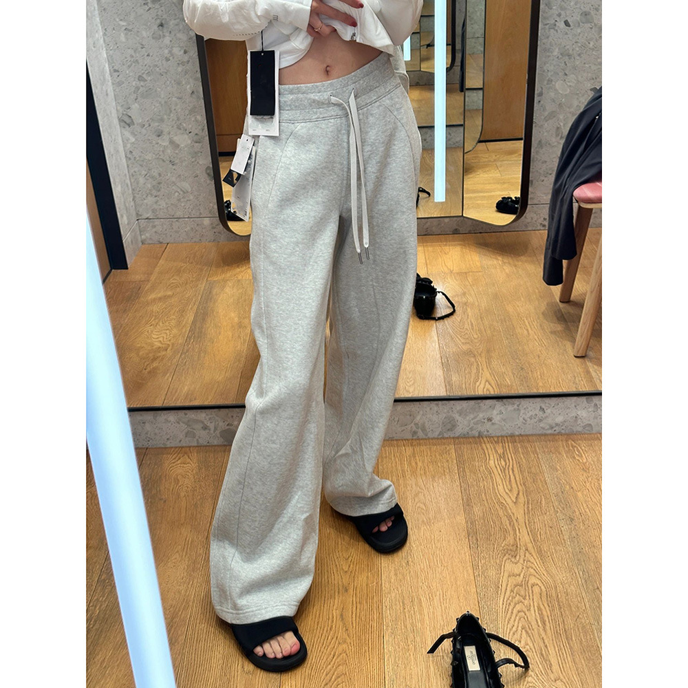 ハイウエスト パンツ ゆったりウエストリボンパンツ