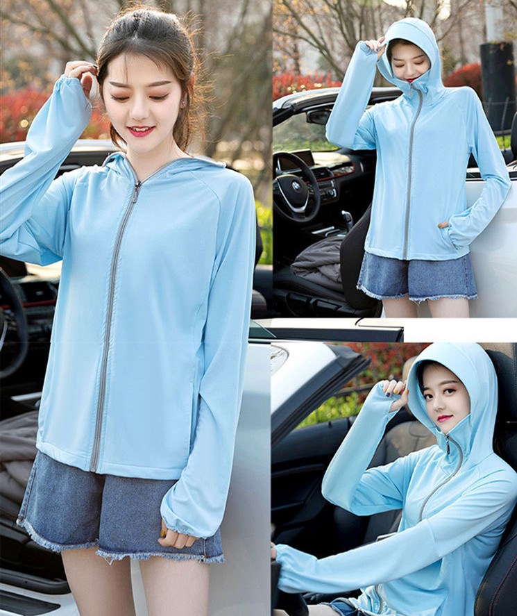 日焼け対策グッズ 紫外線防止パーカー 顔と手の甲まで完全カバー