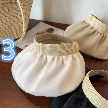 日焼け対策グッズ 女性用つば広帽子 上品サンバイザー