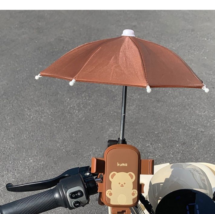 日焼け対策グッズ 自転車用くまさん日傘ホルダーセット