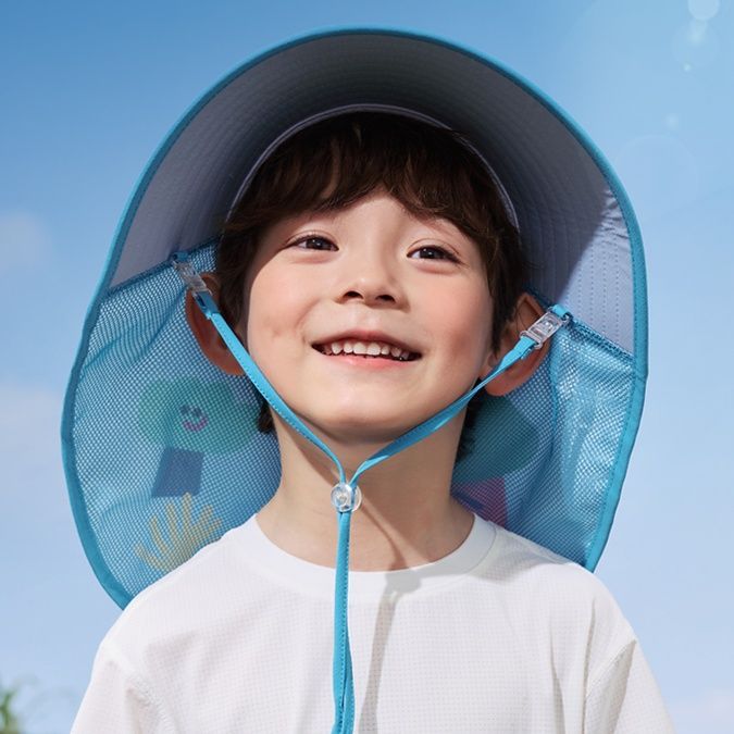 日焼け対策グッズ お子様用全方位ガード日よけ帽子