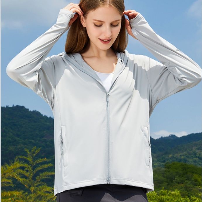 日焼け対策グッズ 全身完全防護紫外線対策フード付きジップアップウェア