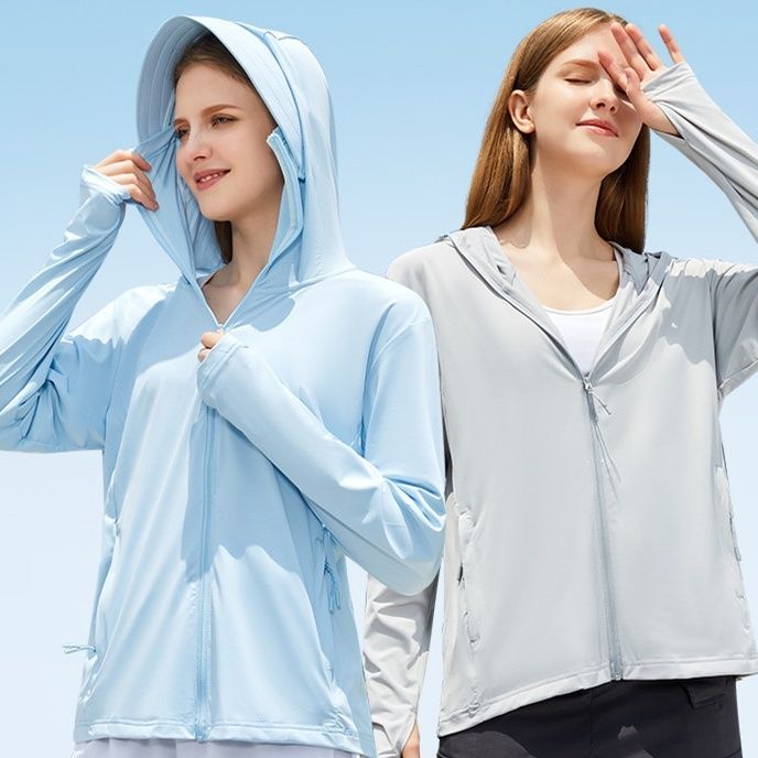 日焼け対策グッズ 全身完全防護紫外線対策フード付きジップアップウェア