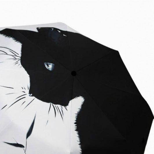 日焼け対策グッズ 完全遮光折りたたみ日傘猫柄デザイン