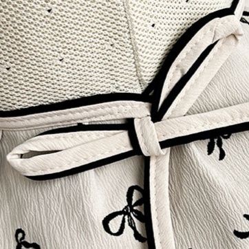 日焼け対策グッズ リボン柄つば広日除け帽子