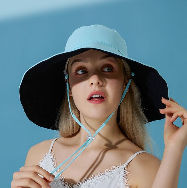 日焼け対策グッズ 紫外線防止つば広リバーシブルサファリハット