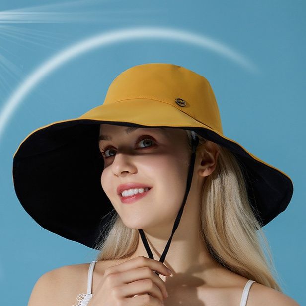日焼け対策グッズ 紫外線防止つば広リバーシブルサファリハット