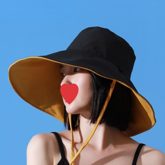 日焼け対策グッズ 紫外線防止指数50以上のつば広リバーシブル帽子