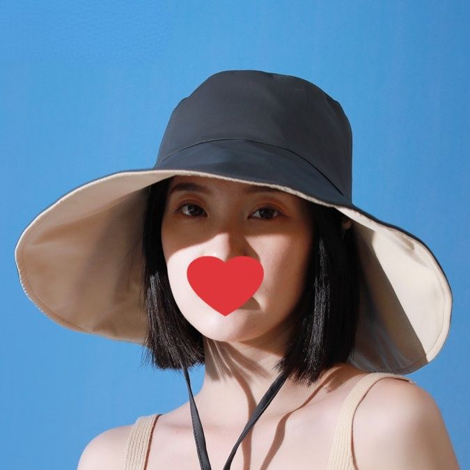 日焼け対策グッズ 紫外線防止指数50以上のつば広リバーシブル帽子