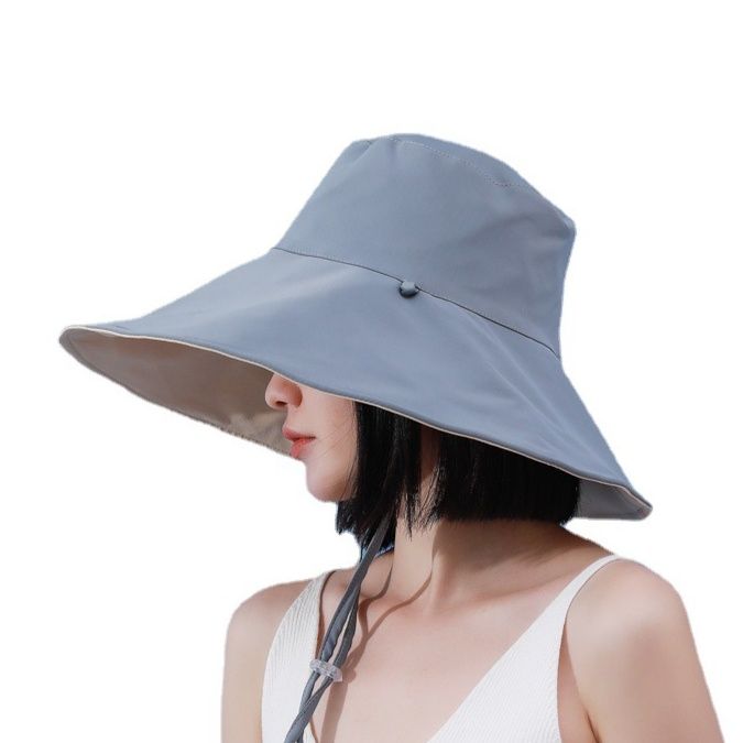 日焼け対策グッズ 紫外線防止指数50以上のつば広リバーシブル帽子