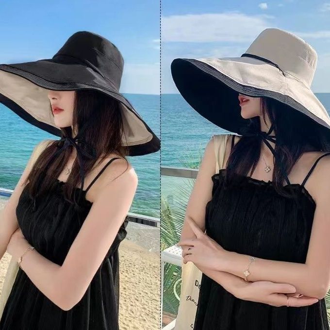 日焼け対策グッズ つば広日除け帽子