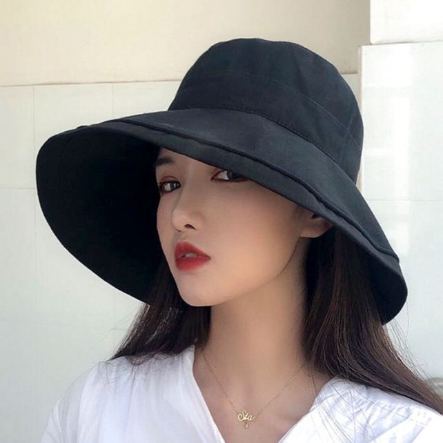 日焼け対策グッズ 小顔効果抜群つば広日除けバケットハット帽子