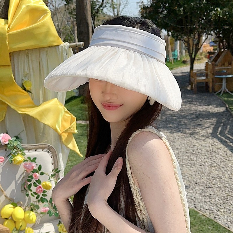 日焼け対策グッズ 優雅リボン付き サンバイザー