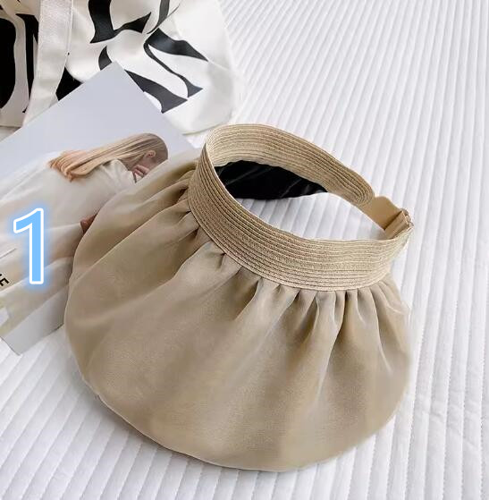 日焼け対策グッズ 女性用つば広帽子 上品サンバイザー