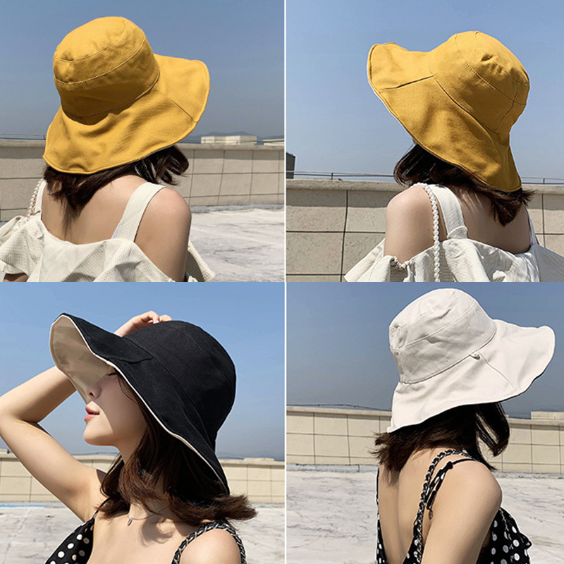 日焼け対策グッズ 両面使える広つば日よけ帽子