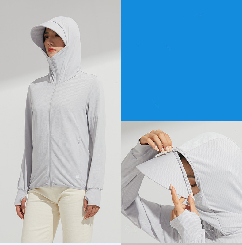 紫外線防止ジップパーカー 日焼け対策グッズ 速乾素材