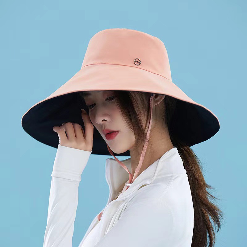 日焼け対策グッズ 紫外線防止つば広リバーシブルサファリハット