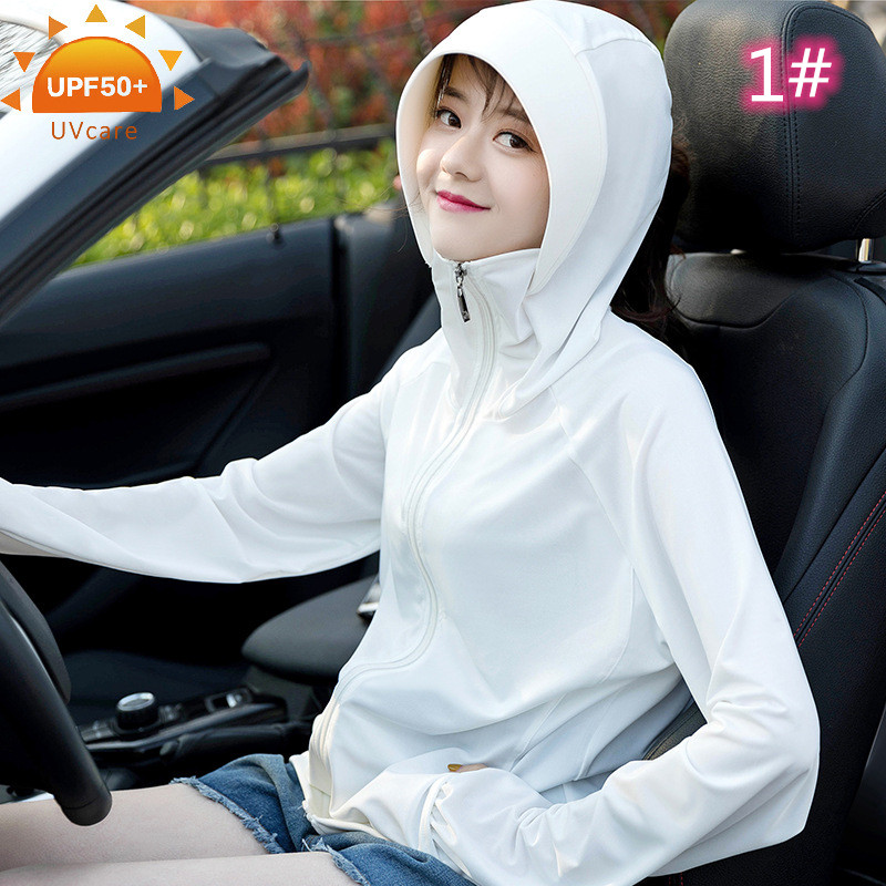 日焼け対策グッズ 紫外線防止パーカー 顔と手の甲まで完全カバー