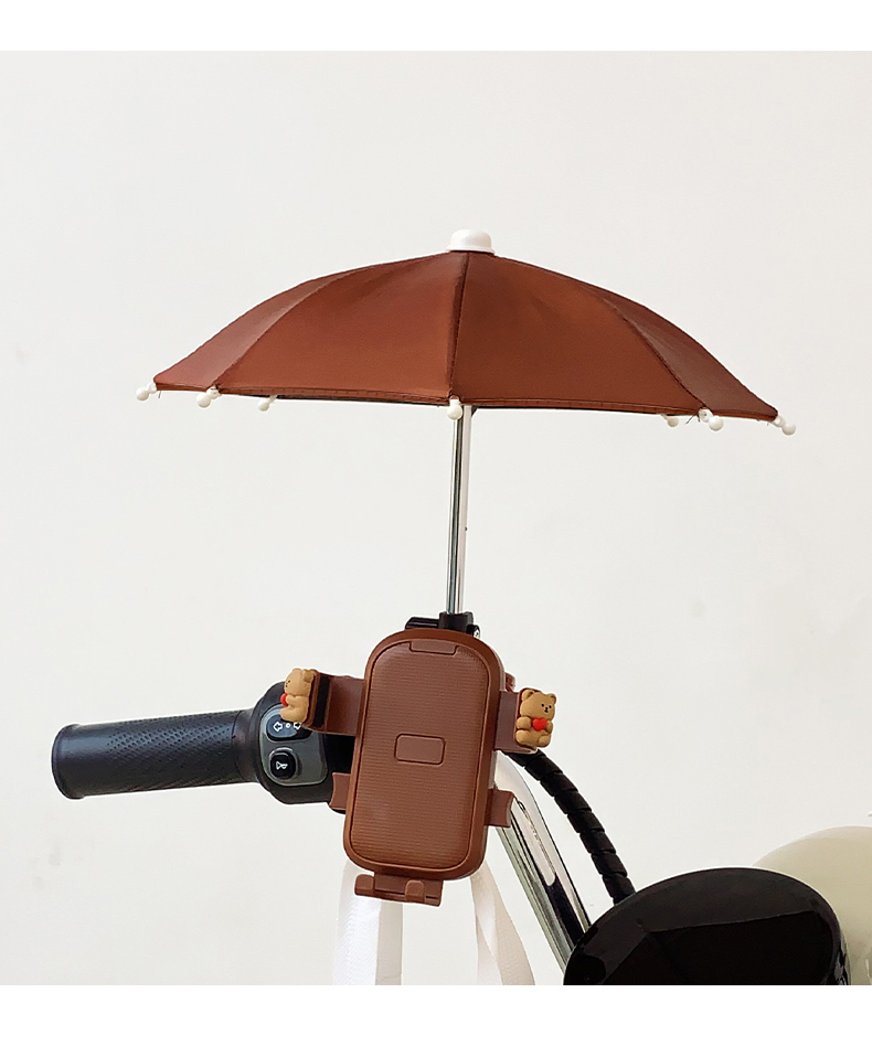 日焼け対策グッズ 自転車用くまさん日傘ホルダーセット