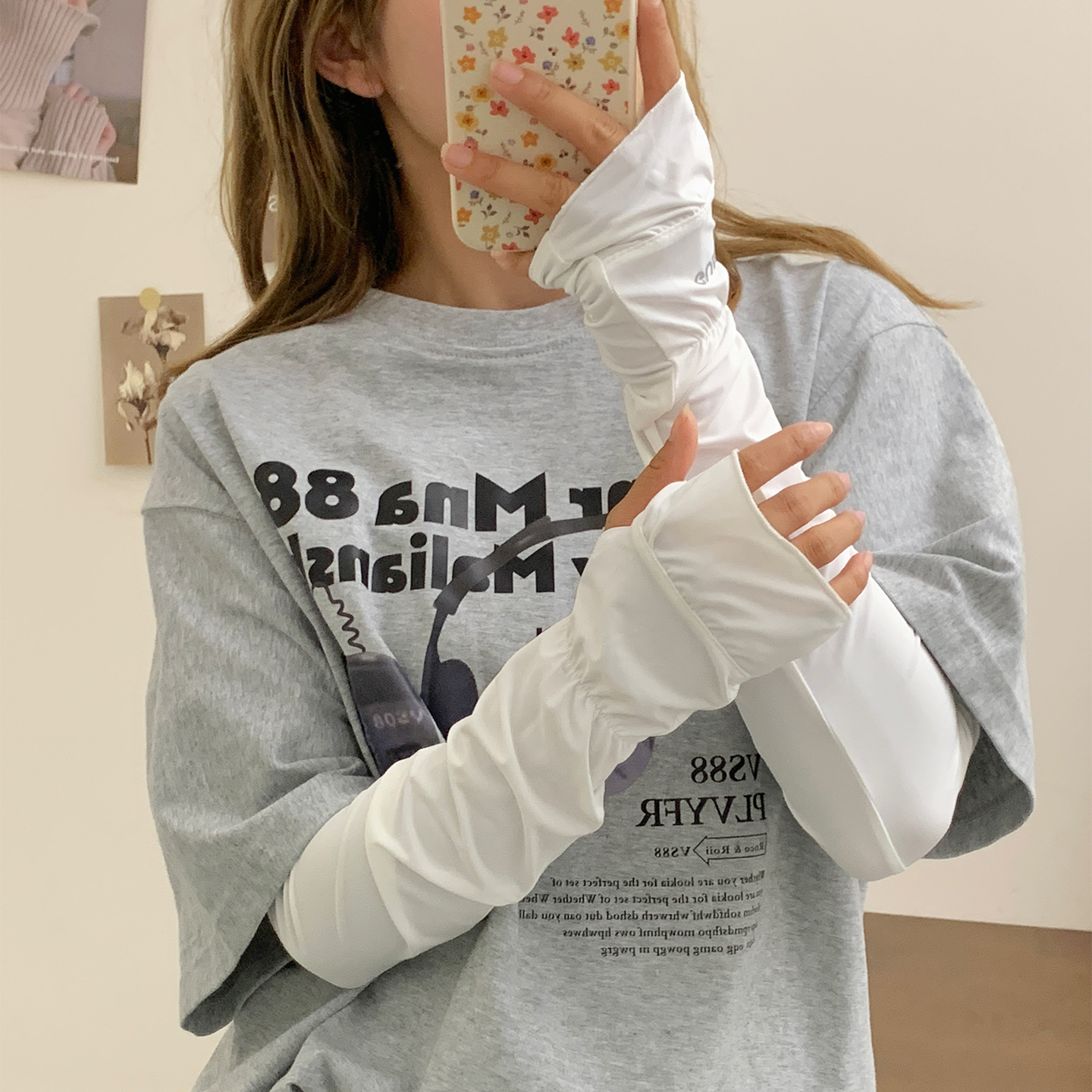 日焼け対策グッズ すっぽり指まで守る清涼アームカバー