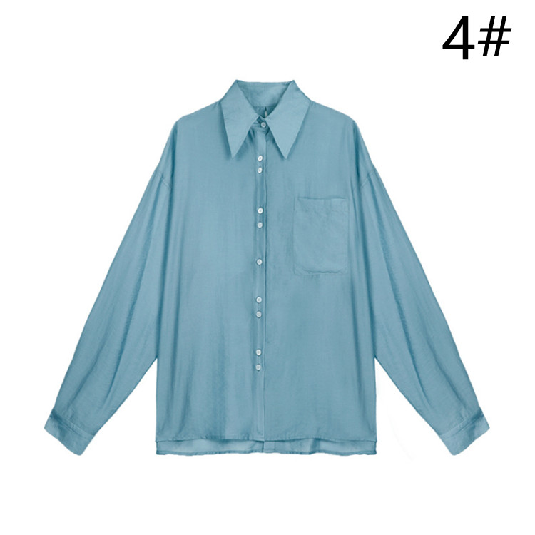 日焼け対策グッズ 薄手長袖シャツ 体型カバー ブラウス レディース