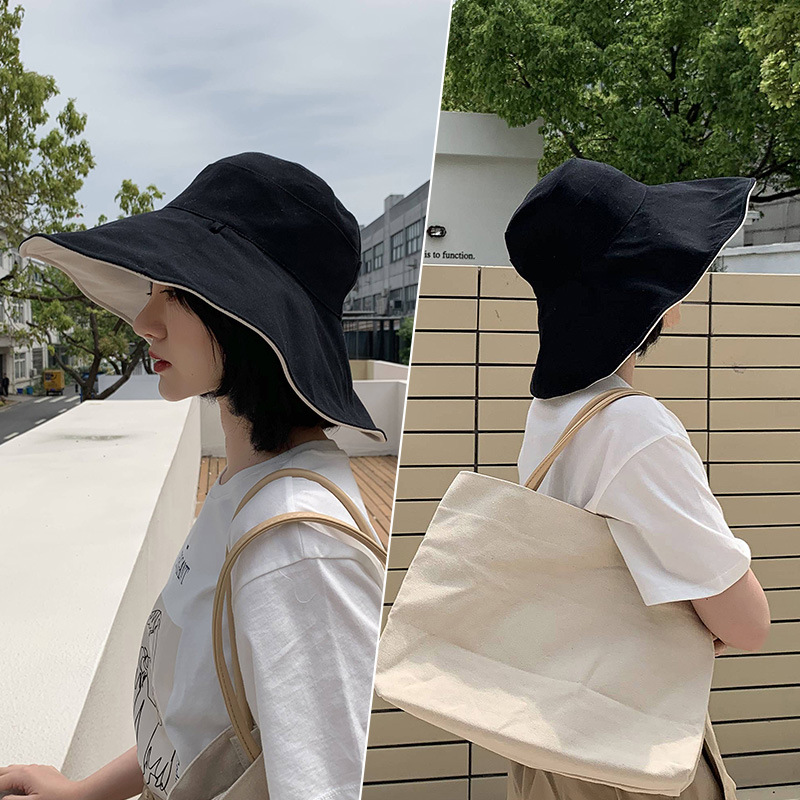 日焼け対策グッズ 両面使える広つば日よけ帽子