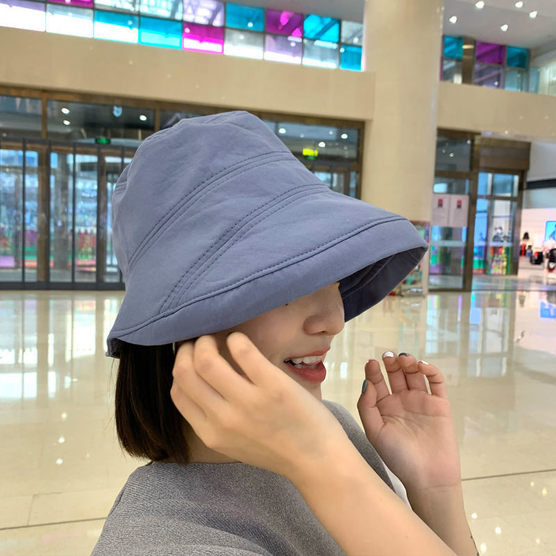 日焼け対策グッズ 深めのつば広バケットハット紫外線カット帽子