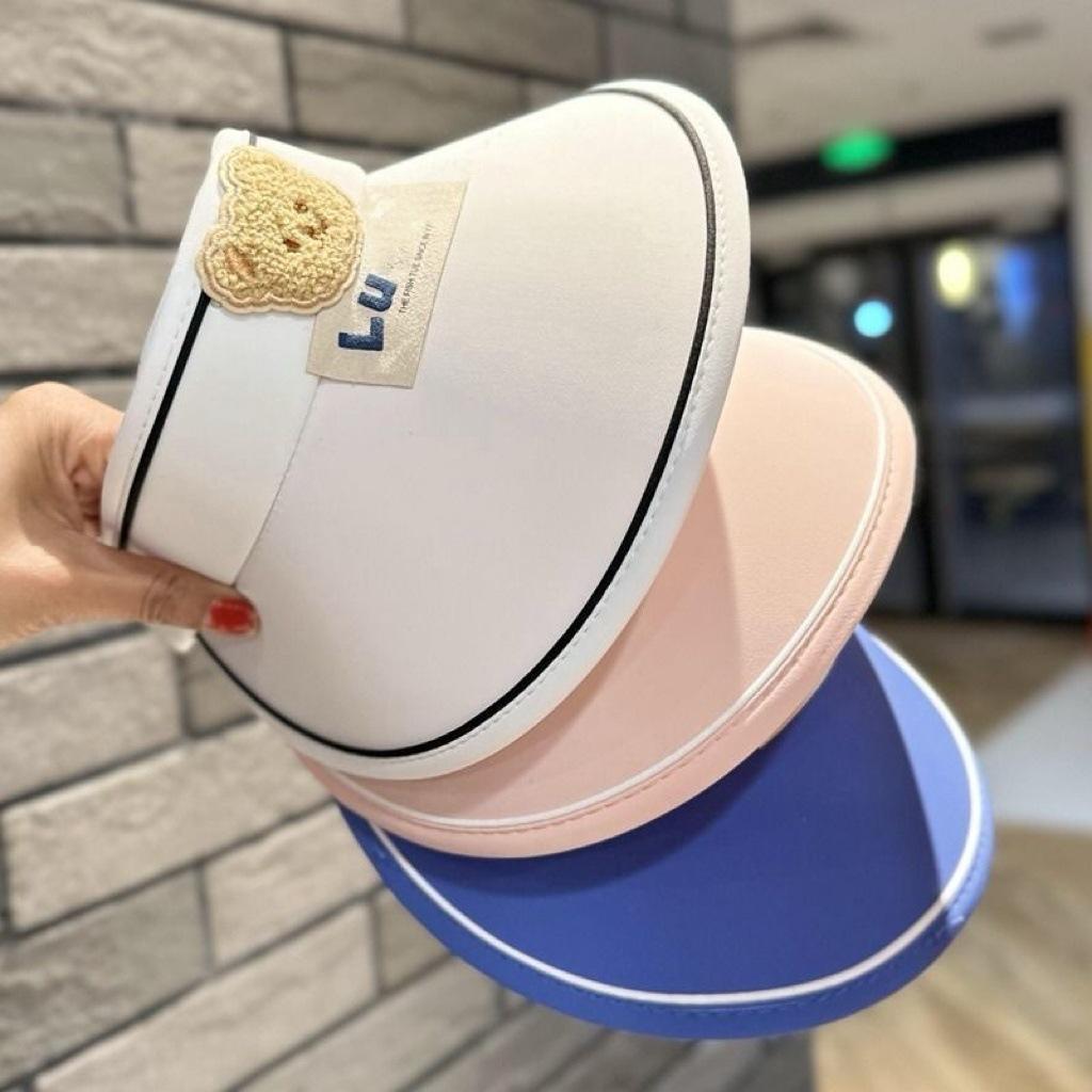 日焼け対策グッズ 子ども用くまさん付きサンバイザー