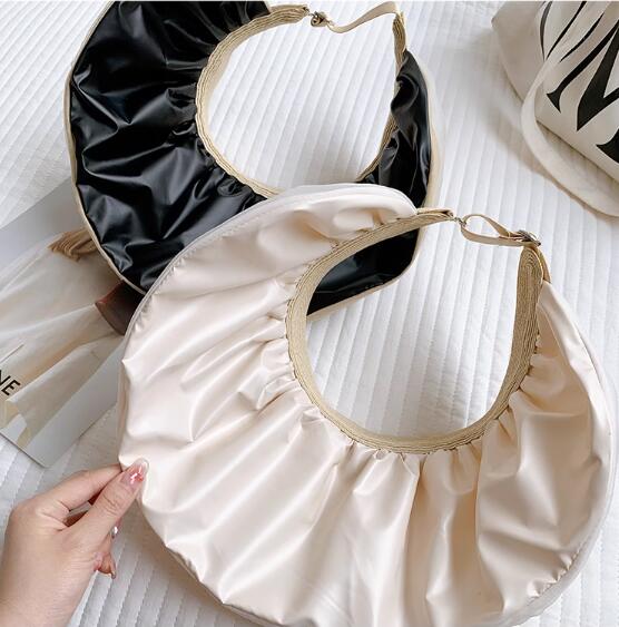 日焼け対策グッズ 女性用つば広帽子 上品サンバイザー