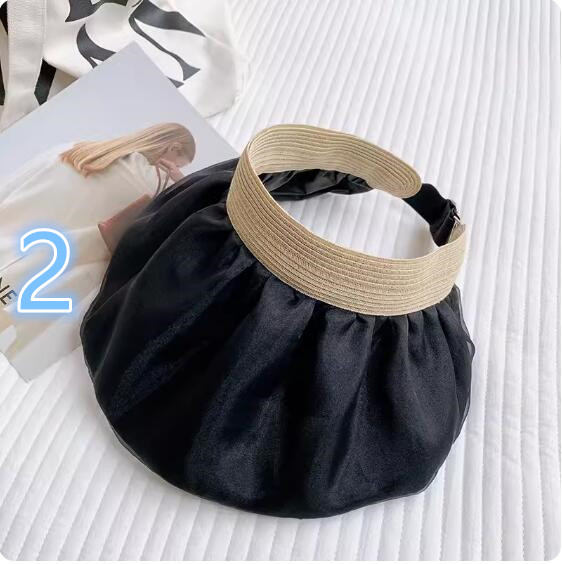 日焼け対策グッズ 女性用つば広帽子 上品サンバイザー