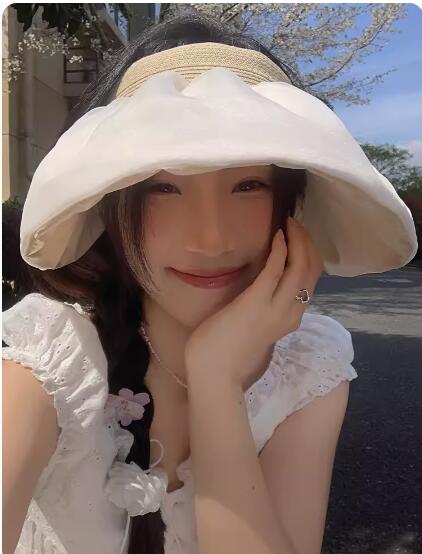 日焼け対策グッズ 女性用つば広帽子 上品サンバイザー