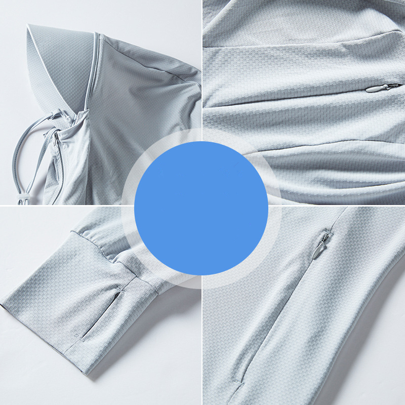 紫外線防止ジップパーカー 日焼け対策グッズ 速乾素材