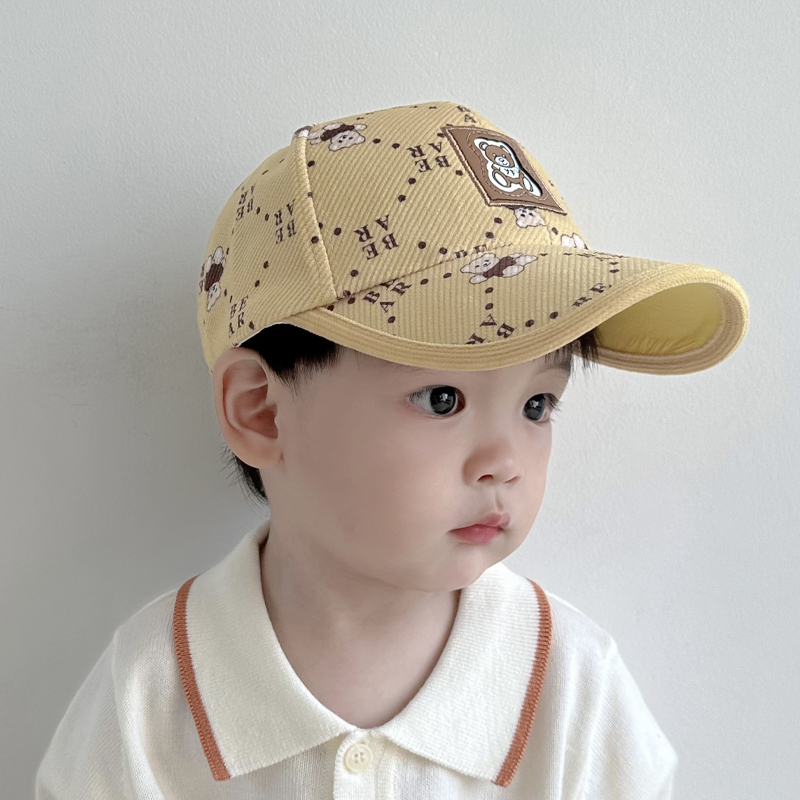 日焼け対策グッズ くまさん柄 日よけキャップ