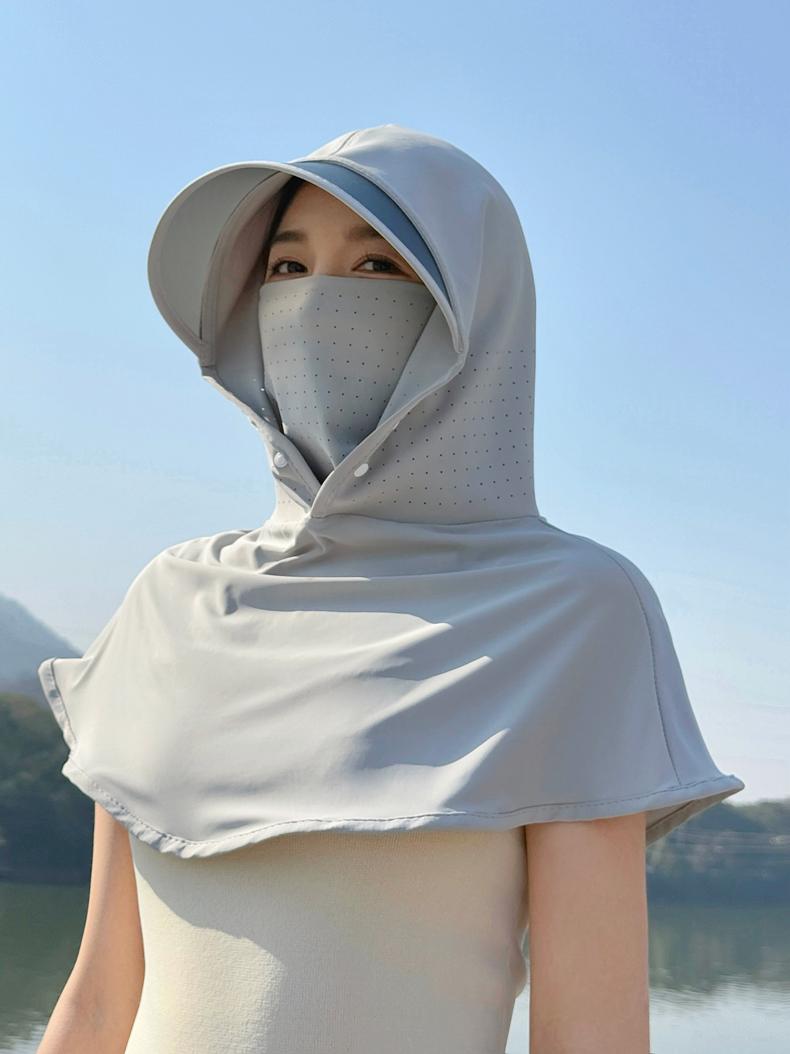 日焼け対策グッズ 全方位カバー 遮光フェイスガード