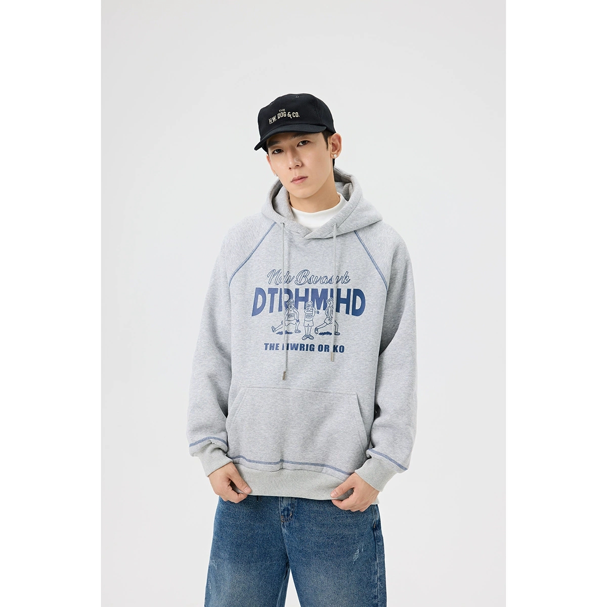 パーカー 裏起毛パーカー 男女兼用 プリント フード付き 秋冬 全2色