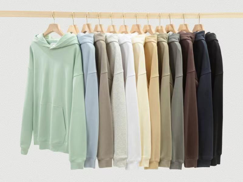 パーカー 純綿無地パーカー男女兼用黒色春秋新作