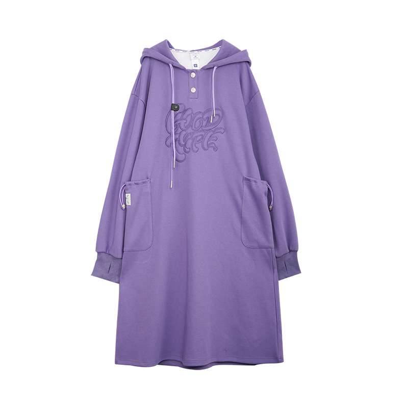 ゆったりロング丈パーカーワンピース