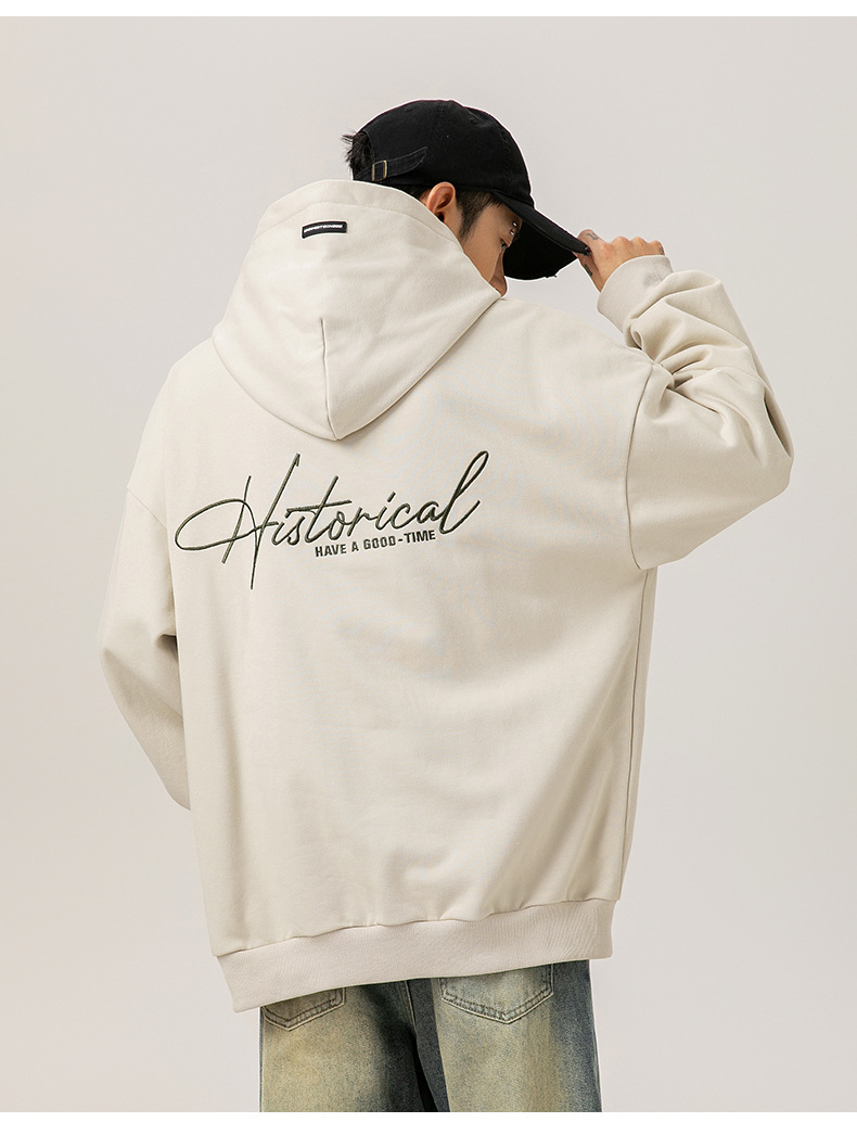 パーカー 刺繍入りパーカー 男女兼用 ストリート系 フード付き 全4色