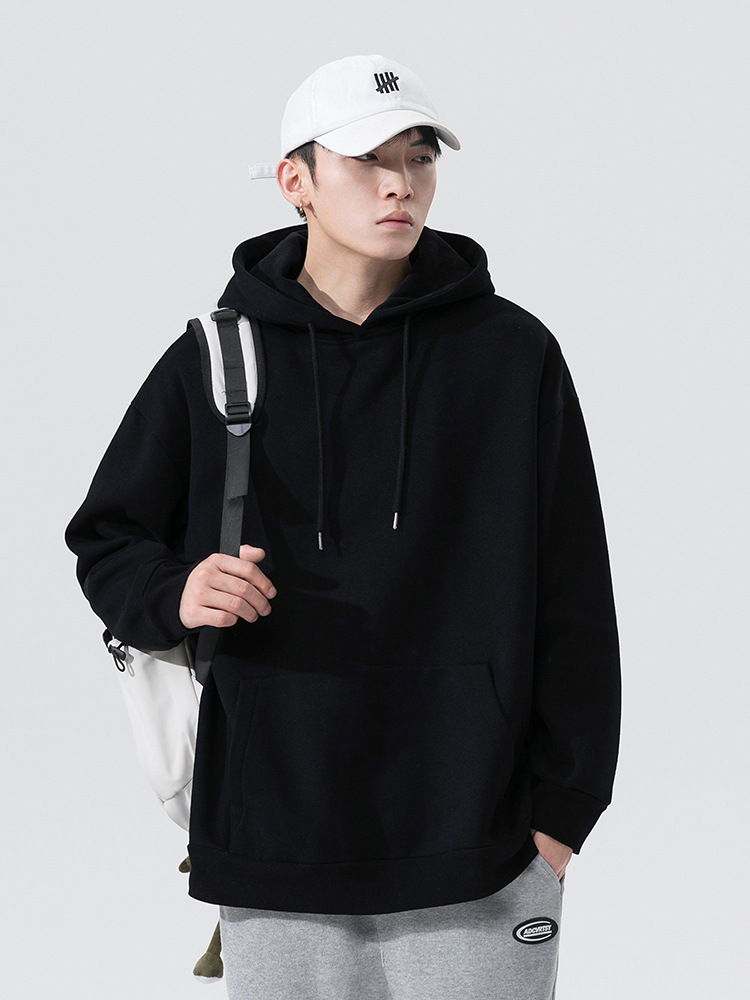 無地プルオーバーパーカー 男女兼用 厚手生地 春夏新作